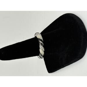 Lauren G Adams  Stackable Ring  Black & Silver Size 8
